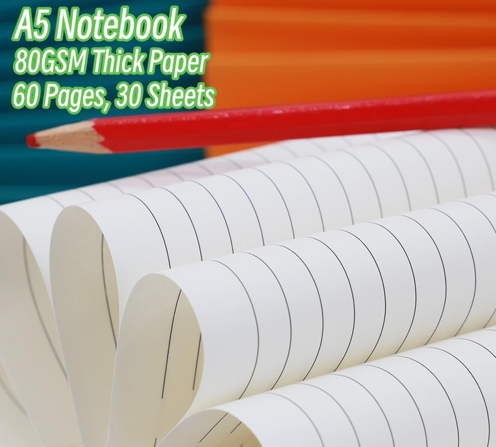 Composition Notebook Journals -12 Pack with 60 Lined Pages, 30 Sheets, Sewn Binding, Hard Cover Books Embossed Cover in Floral Bliss Pattern (5.75 x 8.35 Inches) for School, Office, or At-Home Use