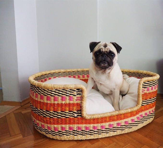 Woven Dog Bed Basket–Gifts for Dogs–Small to XXL Dog Bed–Large Bed for Large Dogs–Elegance and Decorative Bed for Your Dog–Comfortable Dog Bed–Small Dog Bed (Star, XX-Large)