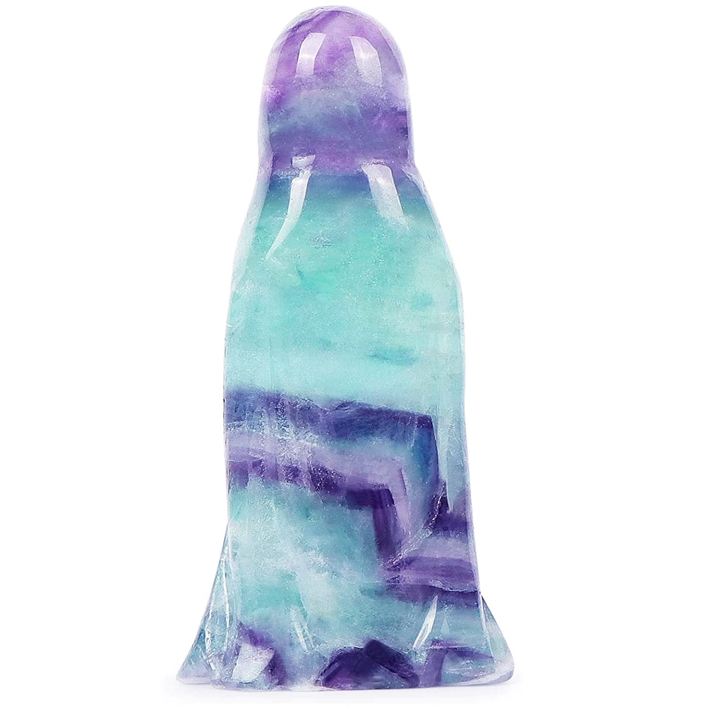 Artistone 3.0" Halloween Ghost Figurine Rainbow Fluorite Crystal Carving Gemstone Ghost Statue Carvings Collectible Sculpture for Carnival Party,Haunted House,Mantel Home