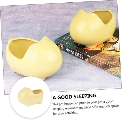 HANABASS Pet Supplies Ceramic Bathtub for Hamster Chinchilla Ferret Dust Bath Shelter