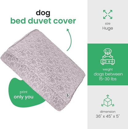 Molly Mutt Only You Dog Bed Duvet Cover, 100% Cotton Canvas Cover for Dog, Puppy, or Cat Bed, Durable, Washable, and Free of Harmful Chemicals, Huge, 36"x45"x5"