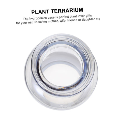 Ipetboom Glass Hydroponics Vase for Desktop Plant Propagation Transparent Small Mouthed Terrarium Planter Decorative Vase for Home and Event Display