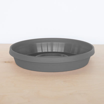 Bloem Terra Pot Round Drain Saucer: 14" - Charcoal - Matte Finish, Durable Resin, Ribbed Bottom, for Indoor and Outdoor Use, Gardening, Planter Not Included
