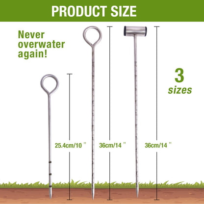 Soil Probe 14 Inches Moisture Meter for Plants, T-Handle Soil Moisture Sampler with Dual Scale Markings, House Plant Water Monitor No Batteries Required