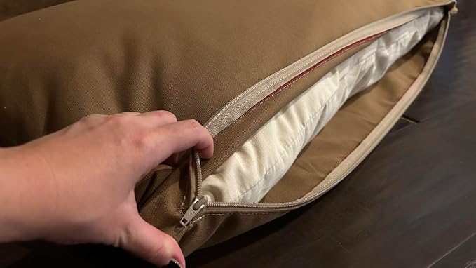 Natural Cotton Canvas Dog Bed – Raw Cotton Filled Pet Cushion Insert, Breathable Eco-Friendly Dog Mattress, Durable Washable Cover with Zipper (Medium Brown, X Large 53"x36"x5")