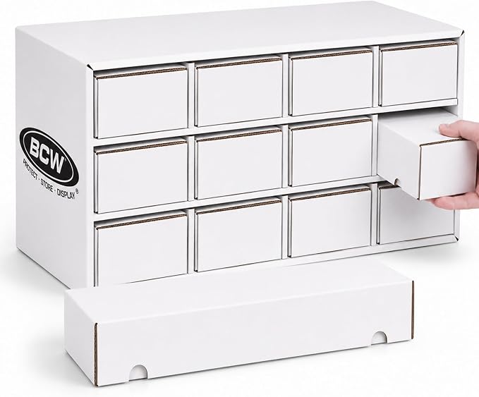 BCW Card House Storage Unit with 12 x 800ct Boxes | Holds Up to 9600 Cards | Organizer for Sports Cards, Pokémon, Magic: The Gathering & More
