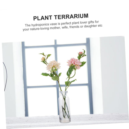 ABOOFAN Glass Vase for Hydroponics Plants Small Mouth Desktop Planter Terrarium for Home Decoration Smooth Transparent Floral Arrangement Container Gift Ready Decorative Propagation