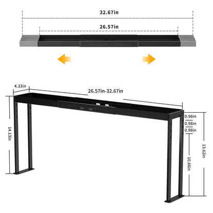 ZDDLOINP Spice Rack Shelf for Kitchen Stove, Adjustable 27 to 33 Inch Spice Rack Organizer, 4 Level Adjustable Height Stove Top Shelf for Kitchen, Over the Stove Shelf for Curved Stove, Black