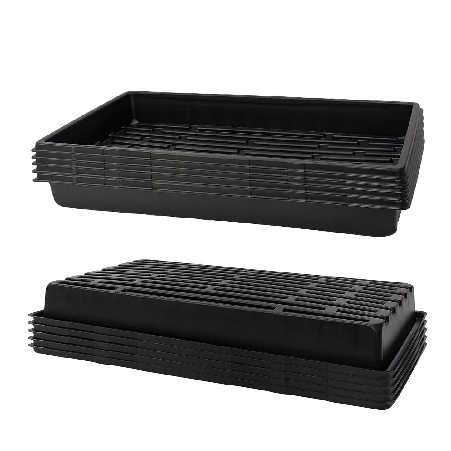 RooTrimmer 10 Pack 1020 Trays and 80 Pack Reusable 4-Cell Seed Starter Tray for Seedlings