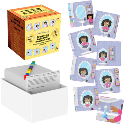 Sequencing Basic Daily Routine Conversation Cards | Learning Material for Social Skills & Emotional Intelligence | Speech Therapy Resources | ESL, Articulation, Storytelling, Sequencing Card Game