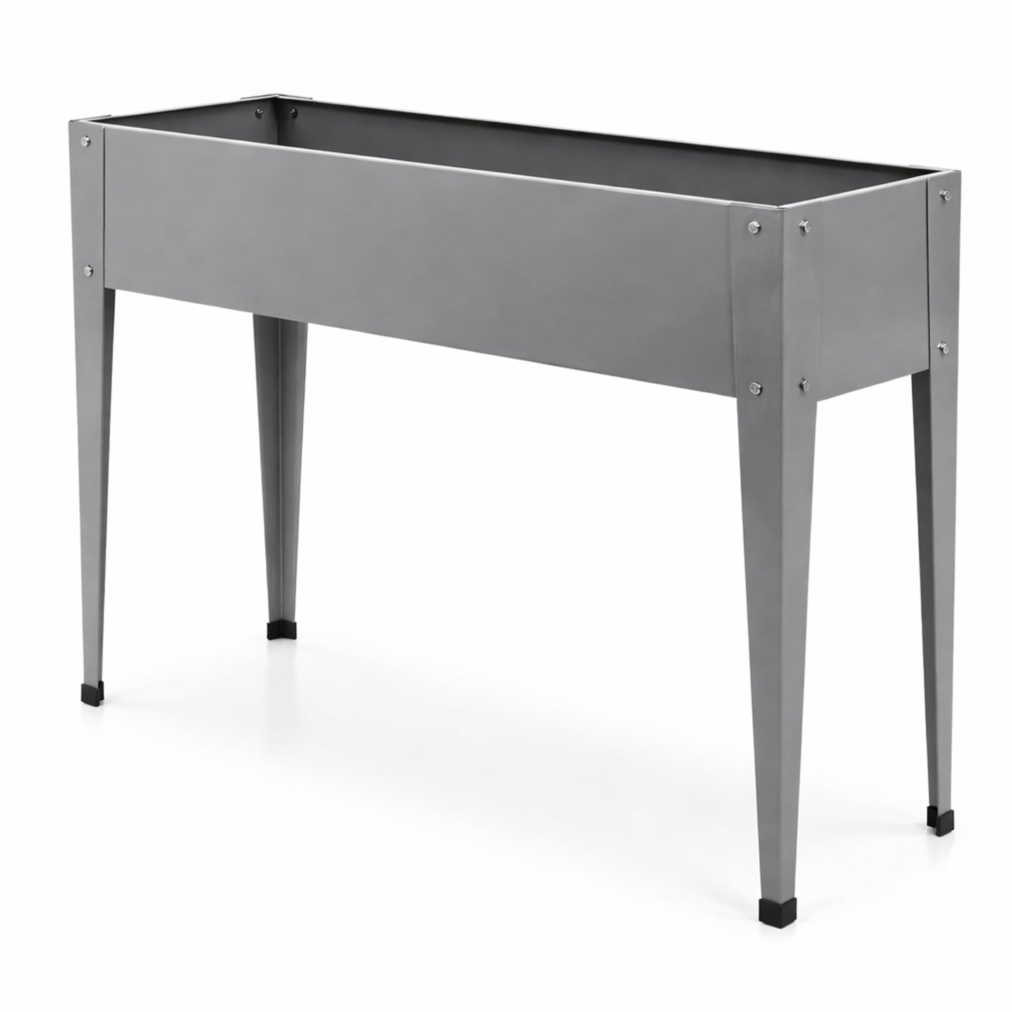 Gardzen Elevated Garden Bed Outdoor, Metal Herb Planter Box with Legs, Galvanized Steel Raised Planter, Drainage Hole, Easy Assembly Standing Planter for Patio Balcony Backyard, 40x12x31 in