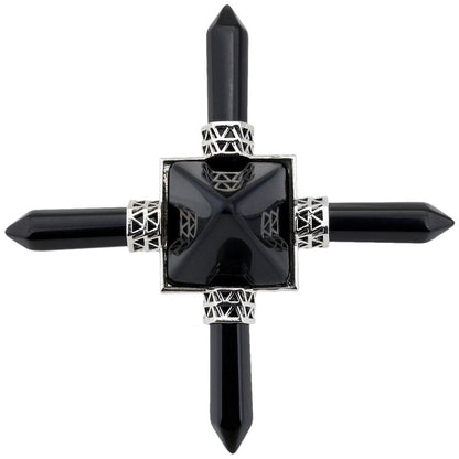 Rockcloud Pyramid Energy Generator, Reiki Chakra Healing Crystal Stone,Black Obsidian