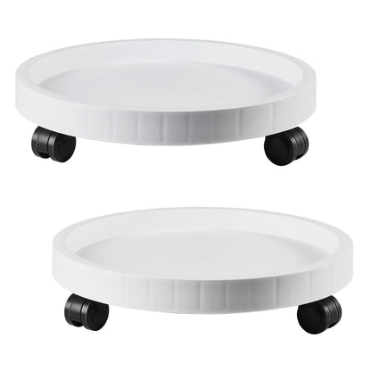 2 Pack of 12.6 Inch Planter Caddies Rolling Saucer Caddy with Wheels, Heavy Duty Wheeled Stand for Potted Plant, Round Coaster Roller Base Tray with Casters, Flower Pot Dolly Holder for Indoor Outdoor