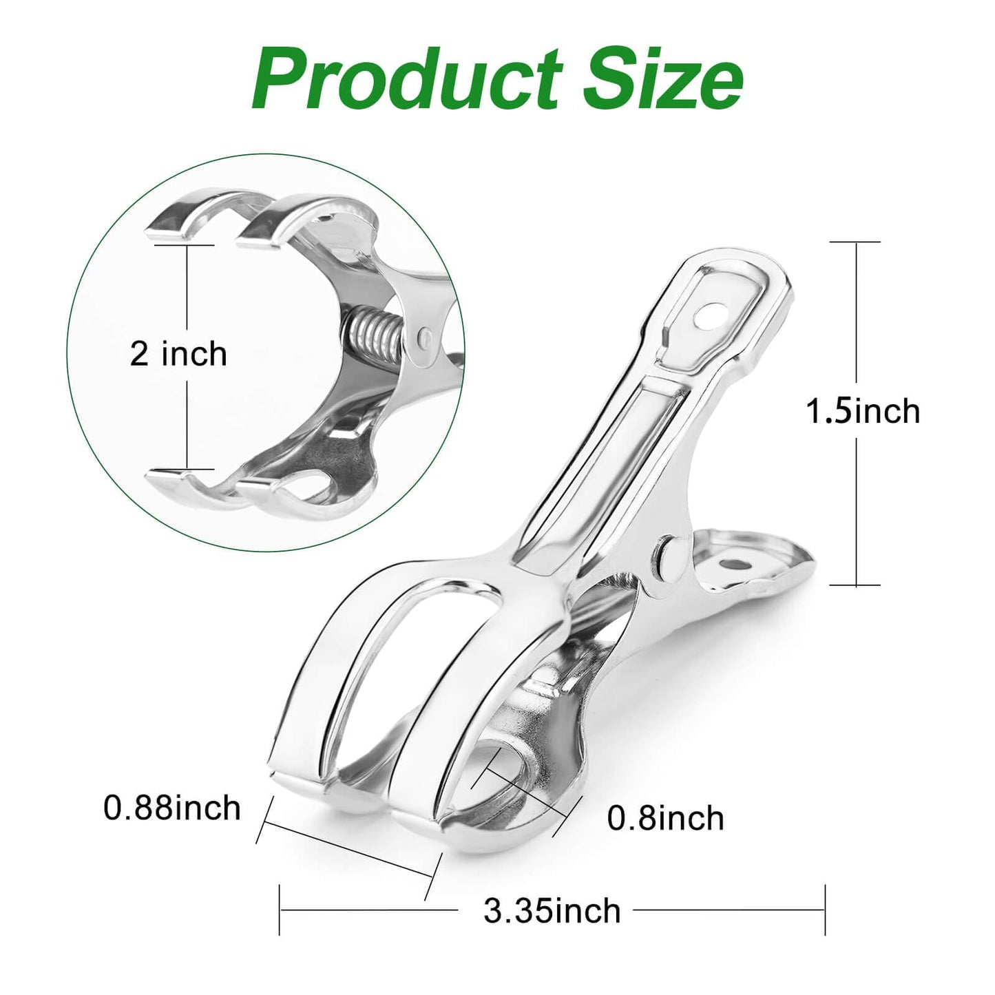 Samhopo Upgrade Large Garden Clips, Stainless Steel Greenhouse Clamps for 3/4'', 1'', 2'' Pipes, Strong Grip Garden Clamps for Greenhouse Hoop, Heavy Duty Row Cover Clips for Netting, 24PCS