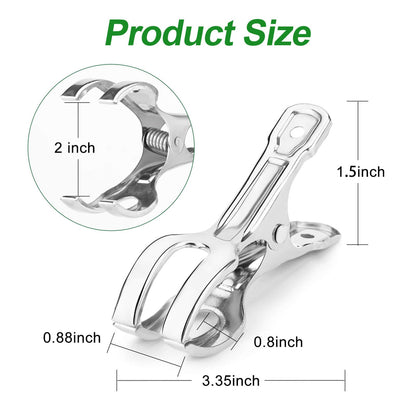 Samhopo Upgrade Large Garden Clips, Stainless Steel Greenhouse Clamps for 3/4'', 1'', 2'' Pipes, Strong Grip Garden Clamps for Greenhouse Hoop, Heavy Duty Row Cover Clips for Netting, 24PCS