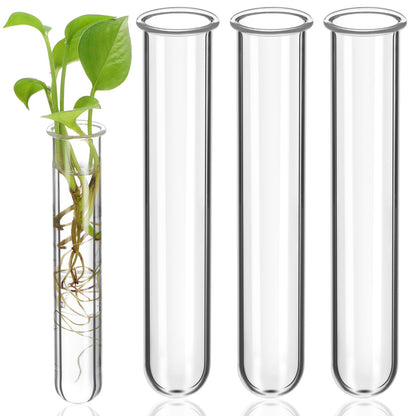 Toddmomy Glass Plant Propagation Tubes, 4Pcs Replacement Clear Test Tubes for Plant Propagation Station, Hydroponic Water Vases for Cuttings Flower Arranging, 5.89in