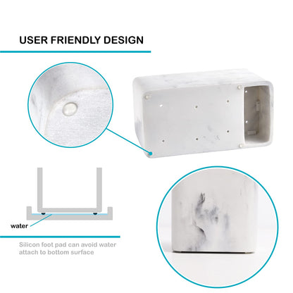 ZCCZ Marble Look Toothbrush Holder for Bathroom Countertop Organizer, Holds Toothpaste, Dental Floss, Razor, Comb, Makeup Brushes, and More, Stylish Bathroom Accessory for Tooth Brushing Essentials