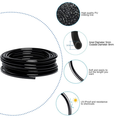 49.21Ft Drip Irrigation Kit Automatic Drip Irrigation System, 360° Bendable Garden Irrigation System, 5/16 inch Garden Watering System Adjustable Bendable Nozzle Copper Sprayer System for Garden