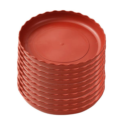 UUYYEO 10 Pcs Plastic Round Plant Saucers Flower Pot Drip Trays Flower Pot Base Plate Trays for Garden Indoor Outdoor L