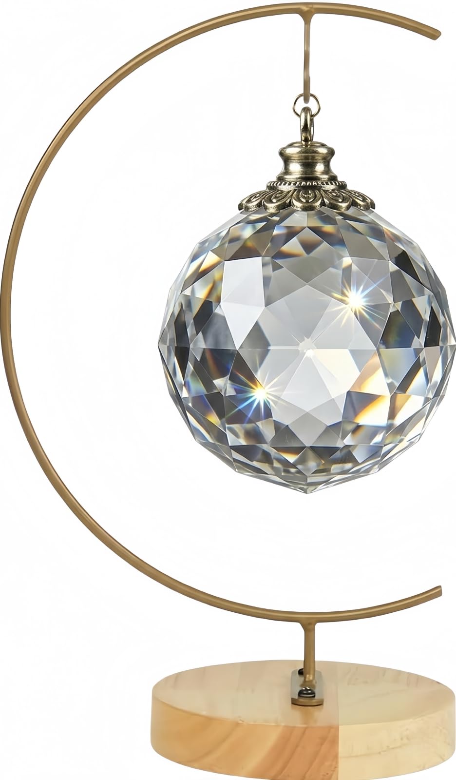 Aylbcz Gold Ornament Display Stand, 11" Large Iron Pothook Holder for Hanging Glass Globe Terrarium, Air Plants, Witch Ball & Sun Catchers, Elegant Metal Hanging Rack for Christmas & Wedding Decor