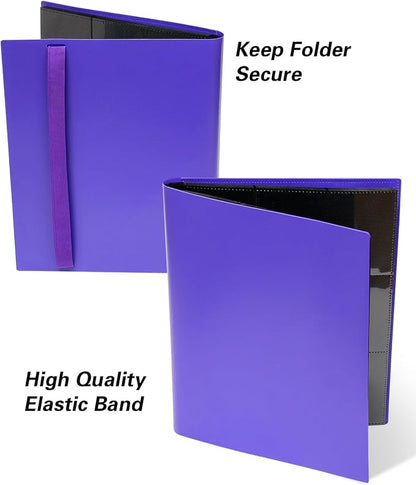 GEAoffice Card Binder 9 Pocket, 360 Pockets Trading Card Album Folder, Side Loading Collection Folder for MTG, TCG, Sports (Purple)