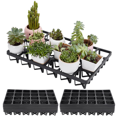 WADORN 10 Pack Plastic Pot Holder Plant Stands, Small Potted Plant Stands with 24 Holes Plant Stand Indoor and Outdoor for Vegetation Flower Pot Grow Drainage for Avoiding Rot and Damage on Patio and Deck