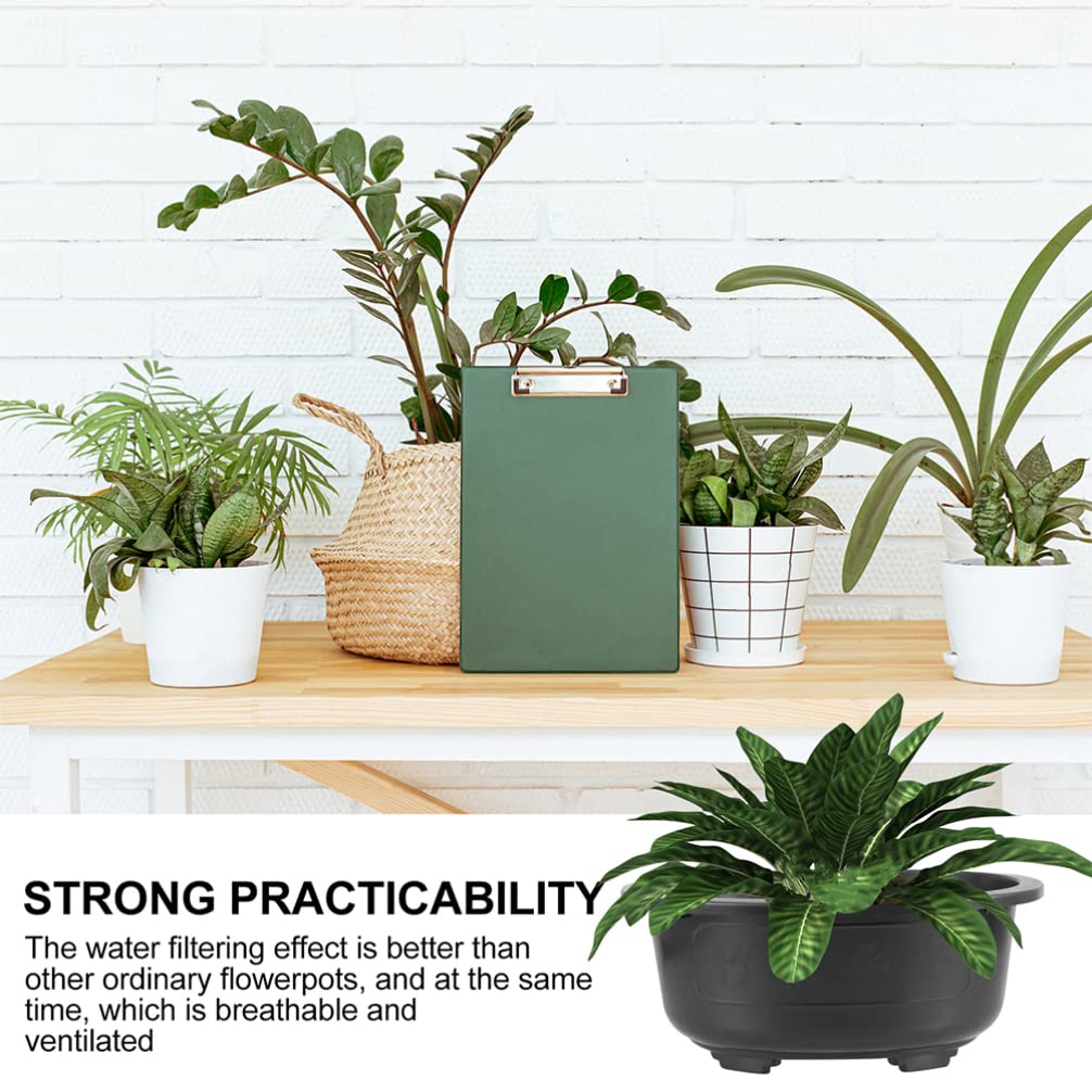 Angoily 2Pcs Bonsai Training Pot, 19 inch Plastic Bonsai Pot with Drainage Hole, Oval Planter for Desktop Decoration Nursery, Garden, Balcony, Office Desktop Decoration