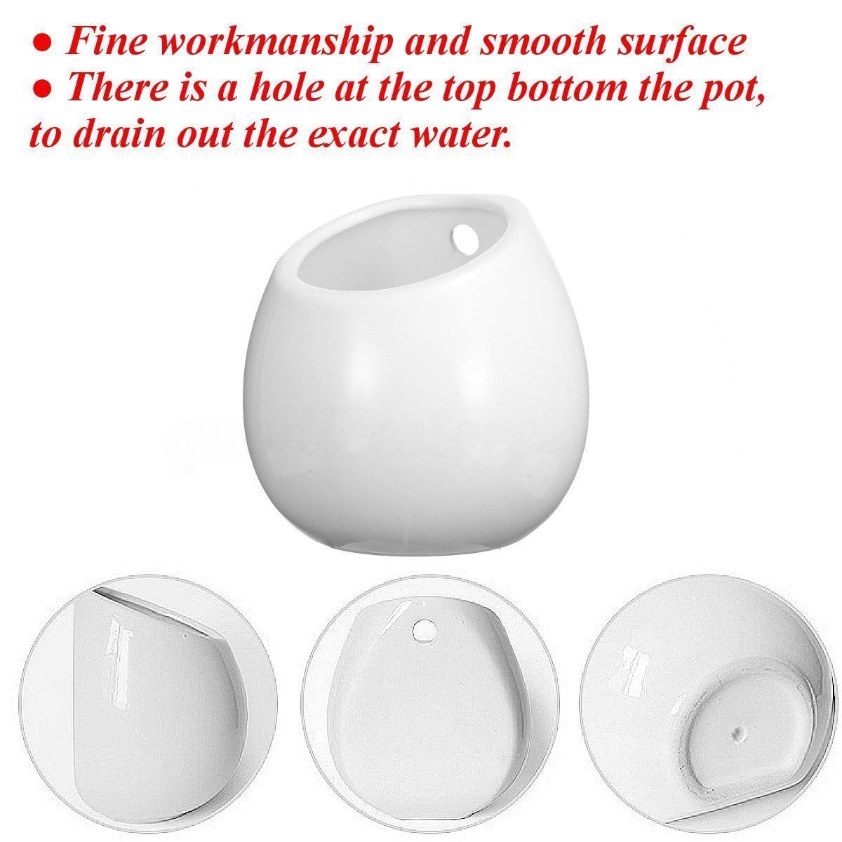 HOMSFOU 2pcs Tillandsia Air Planter Small Hanging Plant Wall Plant Containers Ceramic Hanging Planters Ceramic Vase Pot Pots Vase Pot Woman White Mini Basin