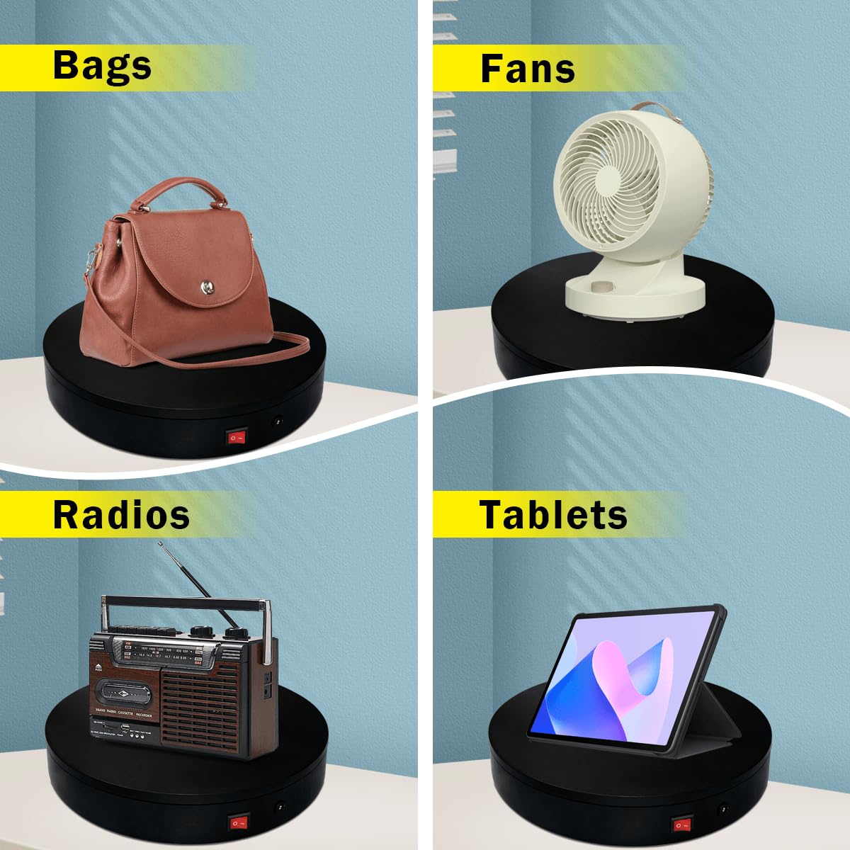 15.8In Remote Motorized Electric Turntable Rotating Display Stand Rotating Platform Photography Turntable motorized lazy susan base giratoria para for Photography,3D Scanner,(Load Range:132~400lbs)
