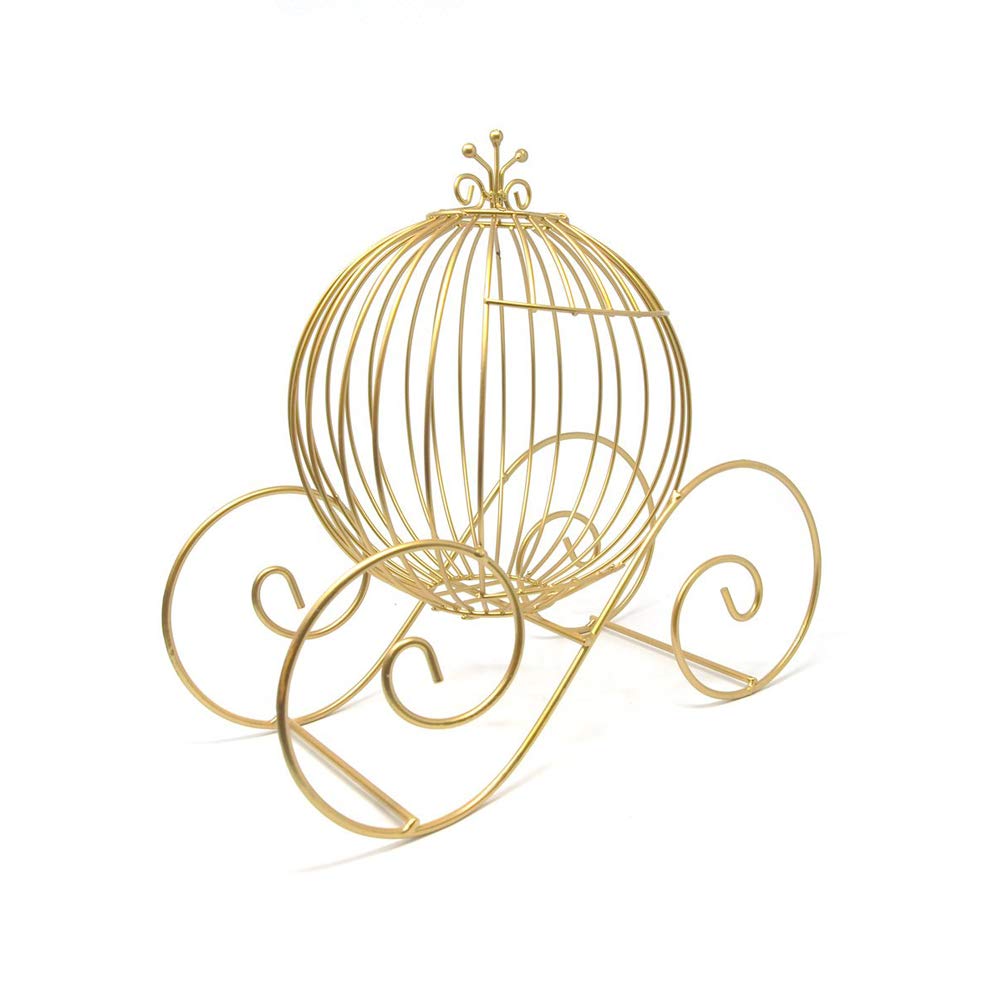 Homeford Metal Wire Pumpkin Coach, 12-Inch, Gold
