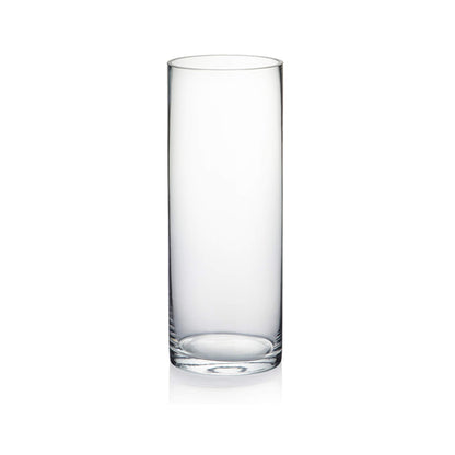 WGVI Quality Thick Clear Cylinder Glass Vases, 3" W x 8" H, Bud Vase Skinny Narrow Floral Bouquet Flower Container for Wedding Centerpieces Tabletop Home Accent Décor Brush Pen Holder, 1 Piece