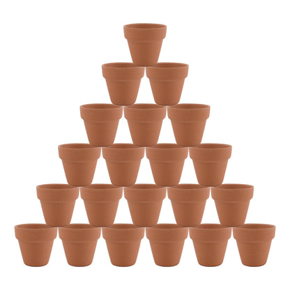 Luckforest Mini Clay Pots, 24 Pcs 2" Terracotta Pottery Planters for Cactus, Succulents, Flowers DIY Crafts Home Kitchen Decor