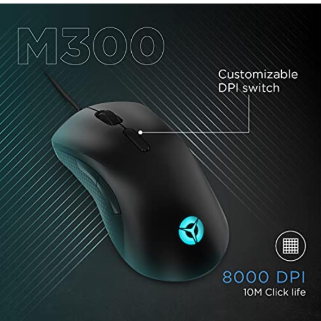 Lenovo Legion M410 Wireless RGB Gaming Mouse – 6 Button Palm Grip Mouse with 16,000 DPI, 53 Hour Rechargeable Battery, 2-Zone RGB Lighting, NVIDIA Reflex Compatible