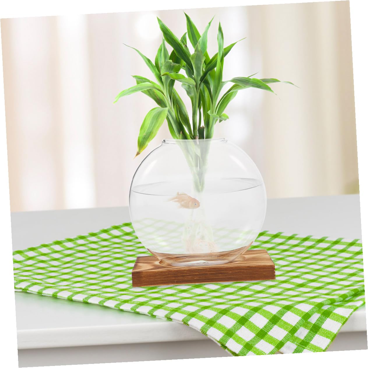 BESPORTBLE 2pcs Glass Vases with Wooden Stand, Hydroponic Propagation Station for Indoor Plants, Decorative Terrarium Pot for Home and Office Gardening