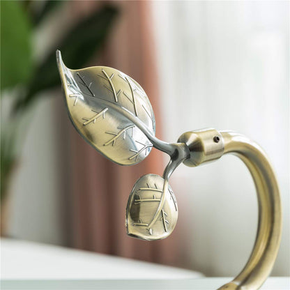 HIKMLK Leaf Shaped Curtain Tieback Holdbacks 2pcs, Handmade Metal Curtain Side Holders for Wall, Curtain Hook Pull Backs for Drapes Window Decoration