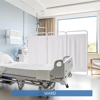 INNOVART 3-Panel Mobile Medical Privacy Screen Room Divider with Wheels, Foldable Flame Retardant Vinyl Room Divider Panels Easy for Storage, Portable Partition Dividers for Hospitals, Clinics, Salons