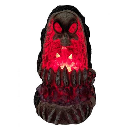FESS Products Geode Skull Back Flow Incense Burner w/LED - 6"