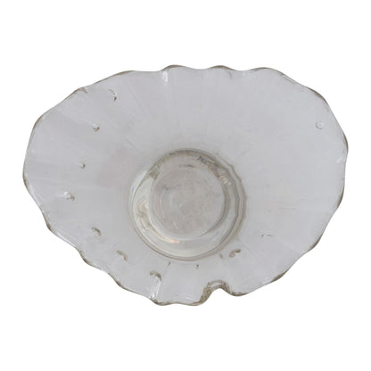 Creative Co-Op Hand-Blown Glass Pleated Organic Shaped Bowl, Clear