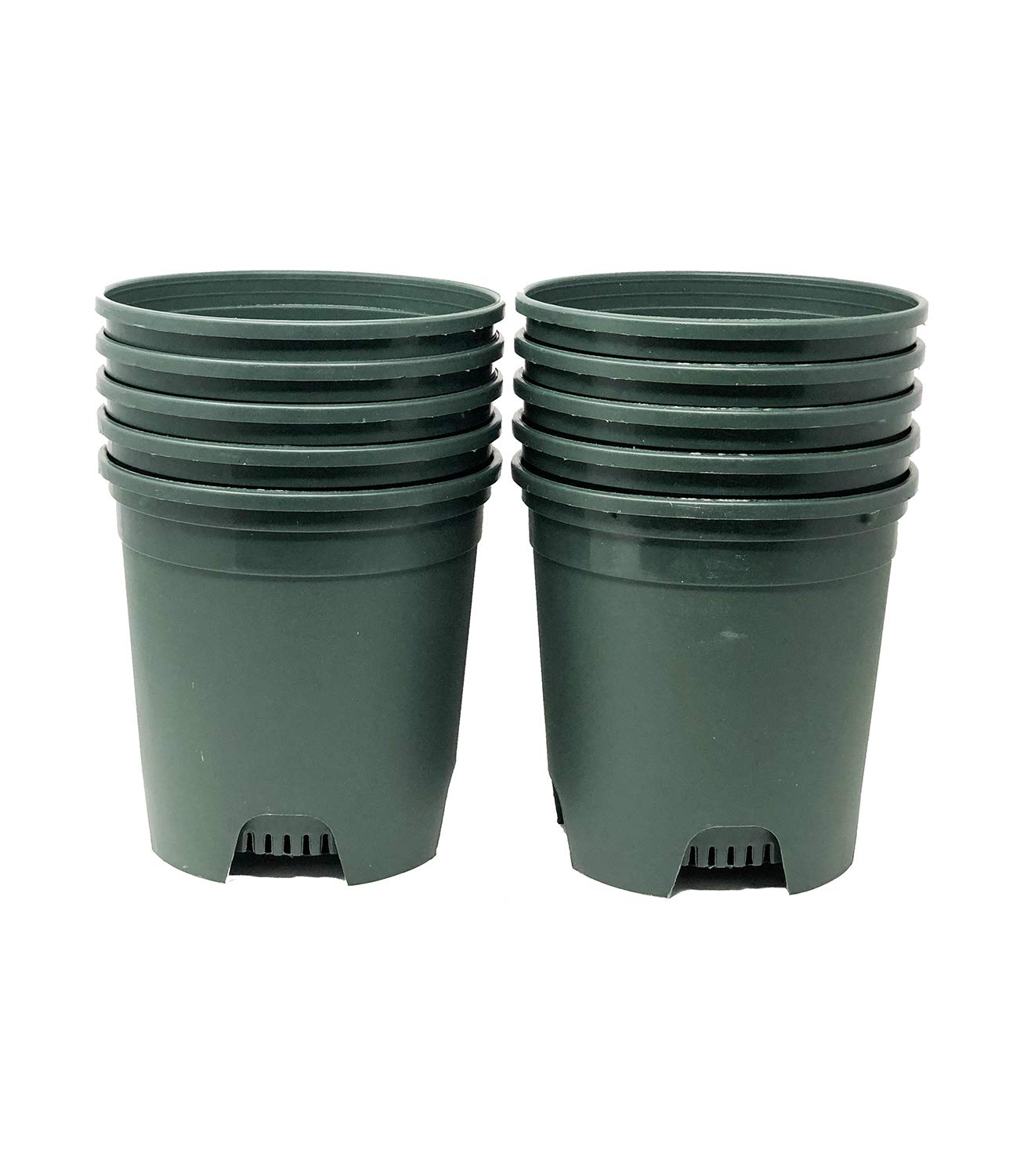 1.5 Gallon Green Nursery Pot Plastic Planters for Outdoor Indoor Plants Gardening Flower Pots 10-Pack 7.5 in Pot Liners with Drainage Holes