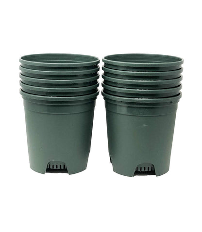 1.5 Gallon Green Nursery Pot Plastic Planters for Outdoor Indoor Plants Gardening Flower Pots 10-Pack 7.5 in Pot Liners with Drainage Holes