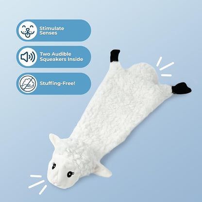 Best Pet Supplies Squeaky Dog Toys with Soft Durable Fabric for Small, Medium and Large Pets Interactive Toy for Indoor Play, Supports Active Biting and Play - Sheep, Large