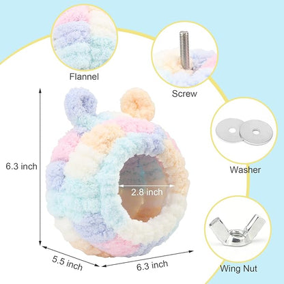Wontee Bird Nest Bed Breeding House Winter Warm Snuggle Hut for Budgies Parakeets Cockatiels Lovebirds Canaries (Multi-Colored)