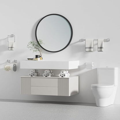 20-Piece Brushed Nickel Bathroom Accessories Set – 23.6" Towel Bar, Towel Ring, Toilet Paper Holder & Hooks, Wall Mounted Bathroom Hardware, Rust & Corrosion-Resistant, Ideal for Modern Bathrooms