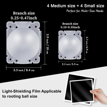 SupKing 8 Pcs Plant Rooting Grow Propagation Ball,Air Layering Kit,Clear Assisted Cutting Rooting,Reusable Plant Rooting Device,High Pressure Ball Grafting Device Root Box for Plants Rose.
