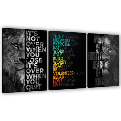 Motivational Canvas Painting Wall Art Execution Grind Hustle Inspirational Wall Art Success Entrepreneur Poster Positive Quotes Wall Poster Framed for Home Office Wall Decor[36''Wx 16''H]