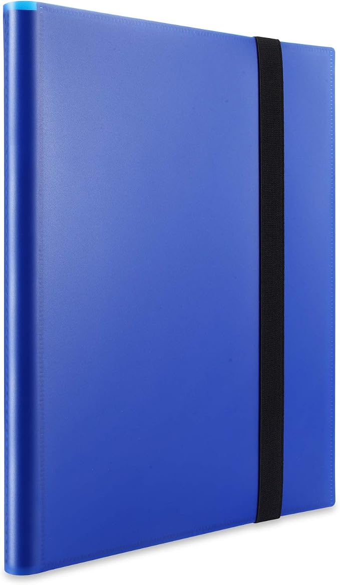 Trading Card Album Holder 360 Pockets, AITIME Side Loading PP Pockets Sleeves, Cards and Coupons Protector Storage Book (Blue)