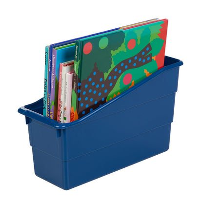 Really Good Stuff Durable Book and Binder Holder - Single Bin, Navy, 5.5" x 12.5" x 7.5", Classroom Organization, Storage Solution, Sturdy and Versatile