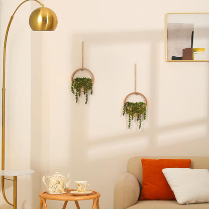 Hobyhoon Artificial Hanging Plants Hanging Planter Fake Succulents Artificial String of Pearls with Pot and Lanyard for Home Office Wall Decoration