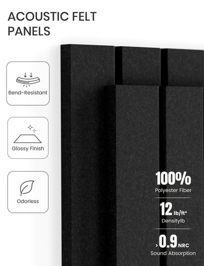 Fluxynara Large Felt Bulletin Board 48" X 36" Large Cork Board Alternative-12 Pack with 70 Safe Removable Adhesive Tabs, Cork Boards for Walls Cork Board for Home Office Classroom Pin Board (Black)