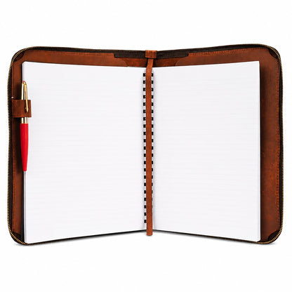 CestAntiQ, Heavy Duty Full Grain Leather Journal Cover (8.5 x 11 in.), Refillable Cahier XXL, Refillable Spiral Notebook (8.5 x 11 in.), Handmade Zippered Leather Journal Cover